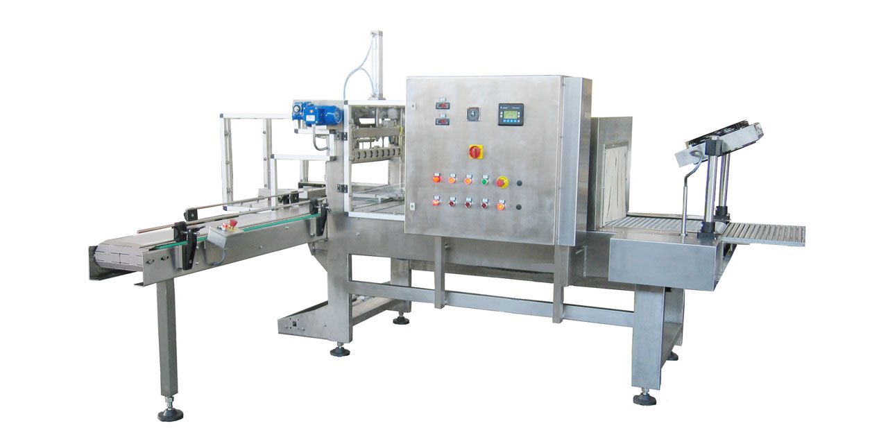 Fardellatrice termoretraibile semi-automatica con alimentazione a 90°